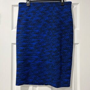 Vince Camuto Blue Women's Pencil Skirt Size Medium Stretch Business Skirt Office